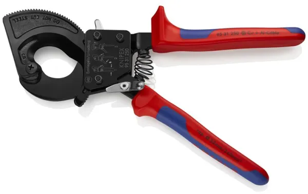 Knipex Kabelknipper (ratelmechanisme) zwart gelakt, met meercomponentengreep 250 mm