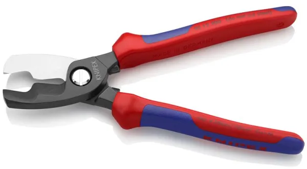 Knipex-kabelknipper met dubbele snede, bruin getint, met meercomponentengreep 200 mm