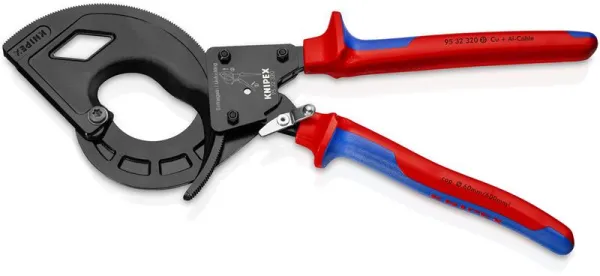 Knipex Kabelknipper (tandwielprincipe, 3-traps) zwart geblauwd, met meercomponentengrepen 320 mm