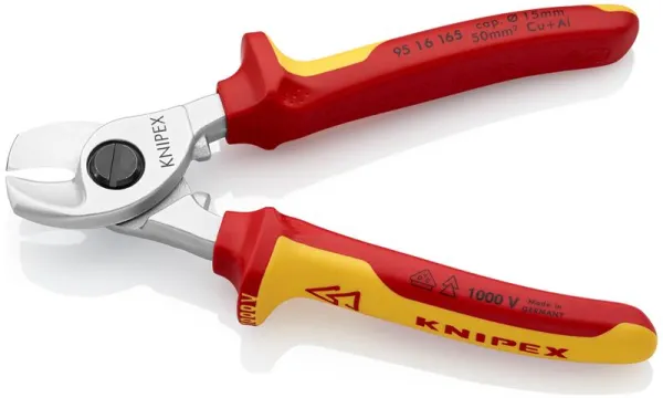 Knipex kabelknipper, verchroomd, VDE-goedgekeurd 165 mm