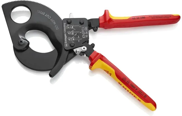 Knipex Kabelknipper (Ratchetfunctie) zwart gelakt, VDE-goedgekeurd 280 mm