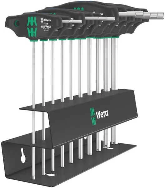 Wera 454/10 HF Set Imperial 2 T-handgreep Schroevendraaierset Hex-Plus